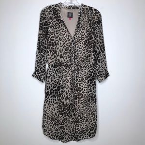 Vince Camuto Animal Print Dress 6 Elastic Waist